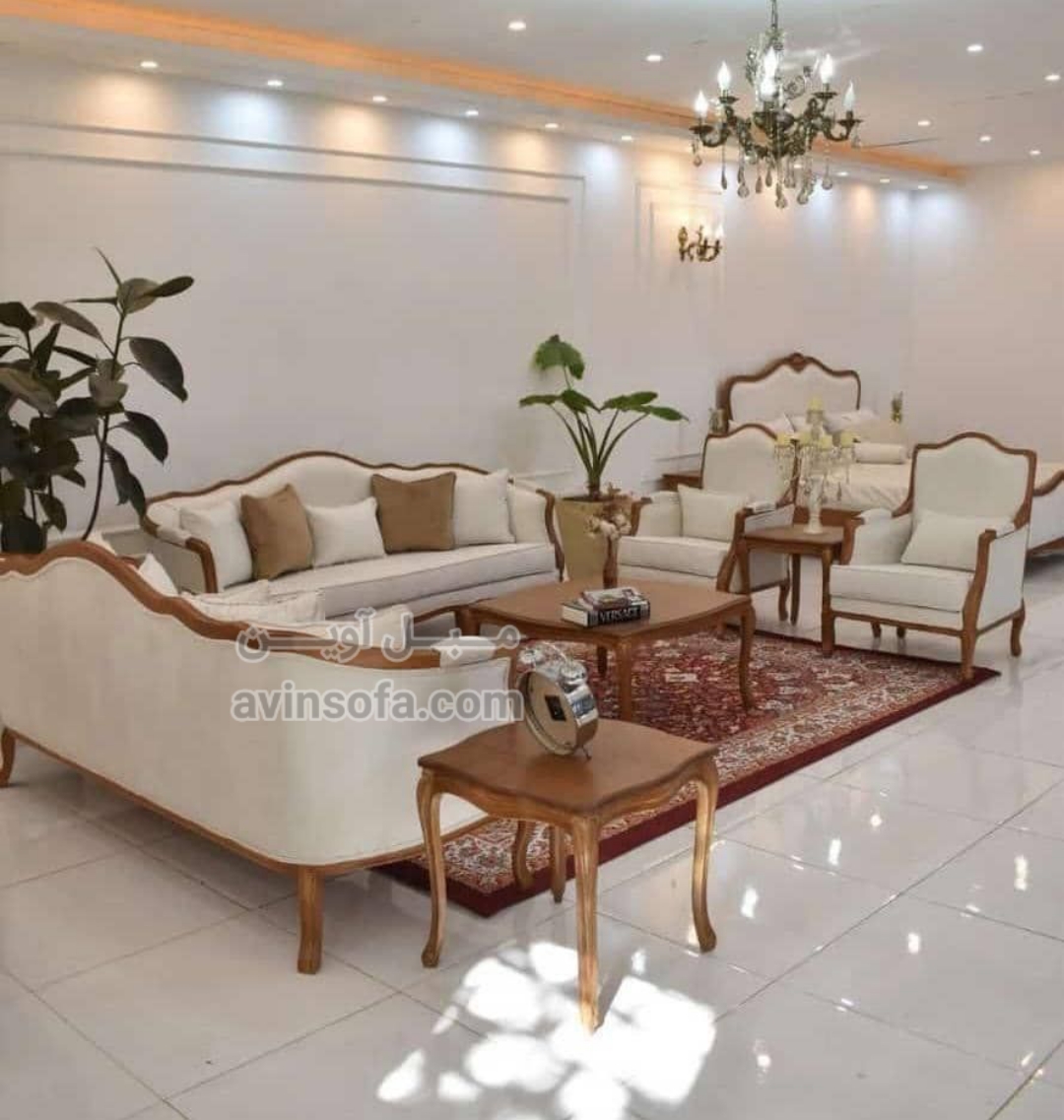 7 نفره، 4 عدد مبل یک کاناپه سه نفره به همراه میز جلومبلی دو عدد عسلی